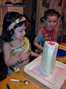 Pocahontas ready to blow out the candles.