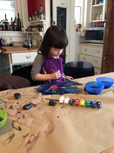 painting rocks, or the table if you are Mette